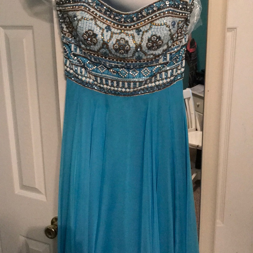 Blue and Beaded Sherri Hill Gown